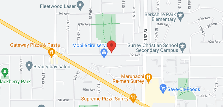 map of 15055 92 AVENUE
